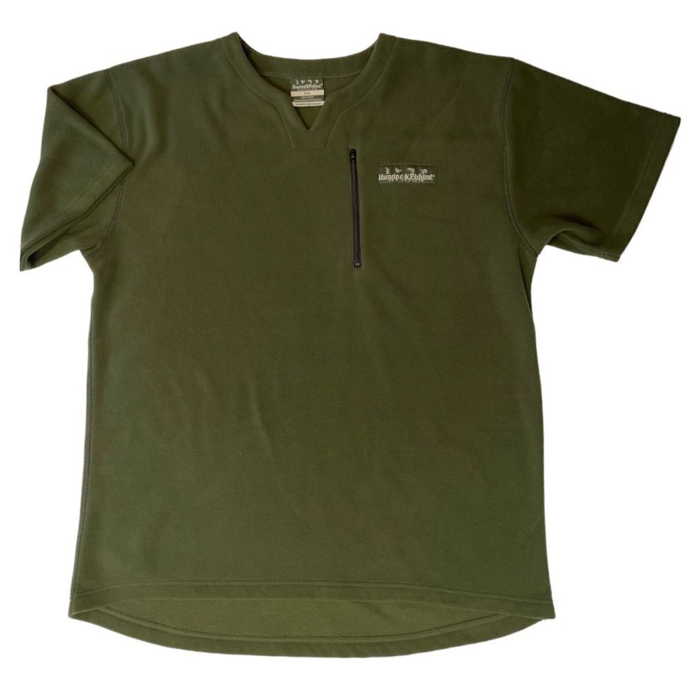 HUNTING & FISHING Men's Micro Tee‎ 2X Anti-Pill Fleece Unique V-Split Zip Pocket
